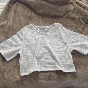 White Crocheted Cropped Top